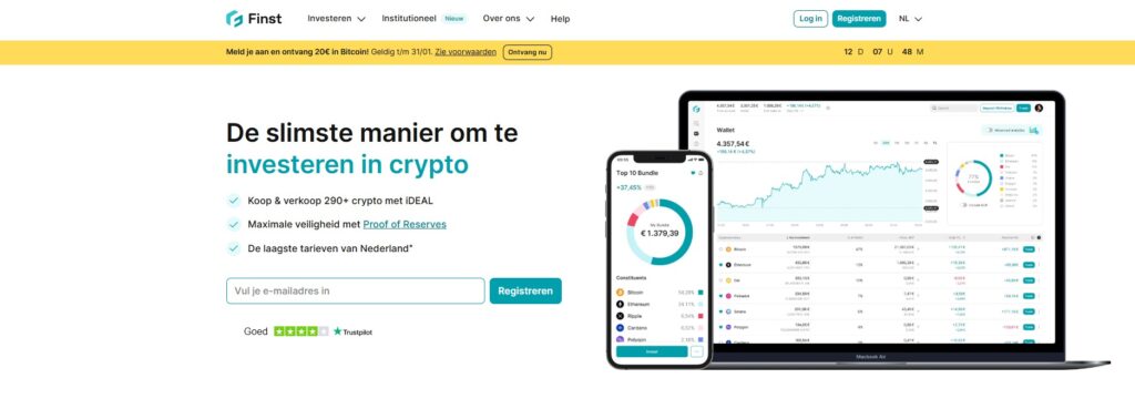 Op deze foto zie je de crypto broker Finst