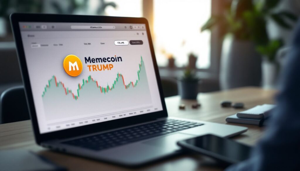 Op deze foto zie je de Memecoin TRUMP